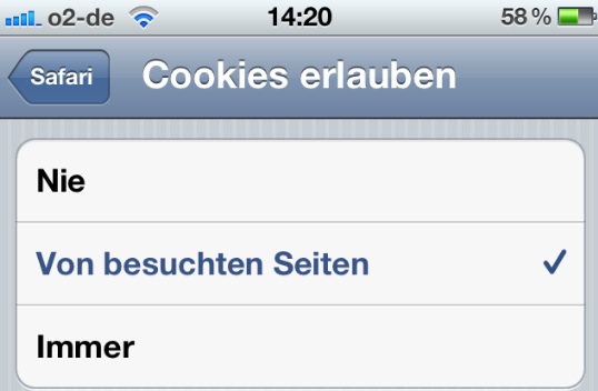 iOS Coockies