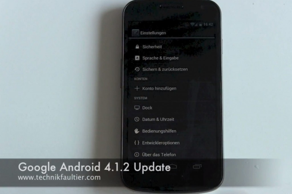 Android 4.1.2 Jelly Bean Update