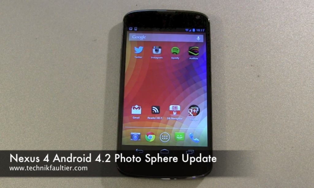 Google Nexus 4 LG Android 4.2 Photo Sphere Update